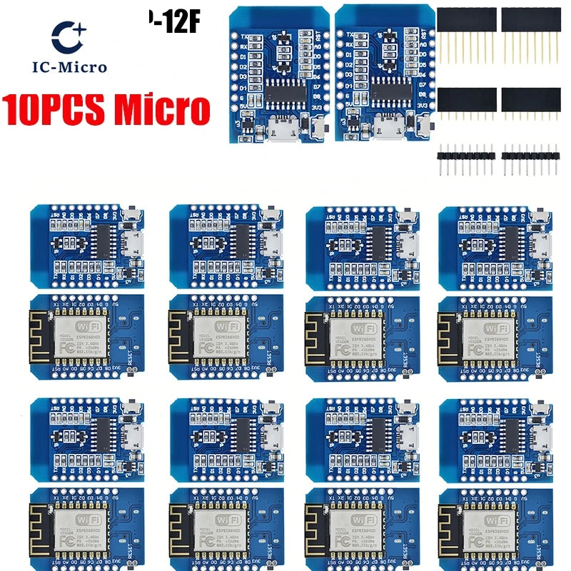 1-10pcs ESP8266 D1 Mini WIFI Development Board ESP-12F Wemos D1 Mini Nodemcu Lua Iot Board 3.3V Met Pins TYPE-C/Micro USB XZG