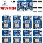 1-10pcs ESP8266 D1 Mini WIFI Development Board ESP-12F Wemos D1 Mini Nodemcu Lua Iot Board 3.3V Met Pins TYPE-C/Micro USB XZG
