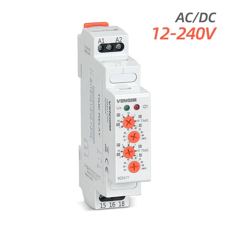 Cyclic Time Relay 220V 24V 12V AC/DC Asymmetrical Flashing Relay between ON and OFF Recycle Timer Repeat Time Adjustable