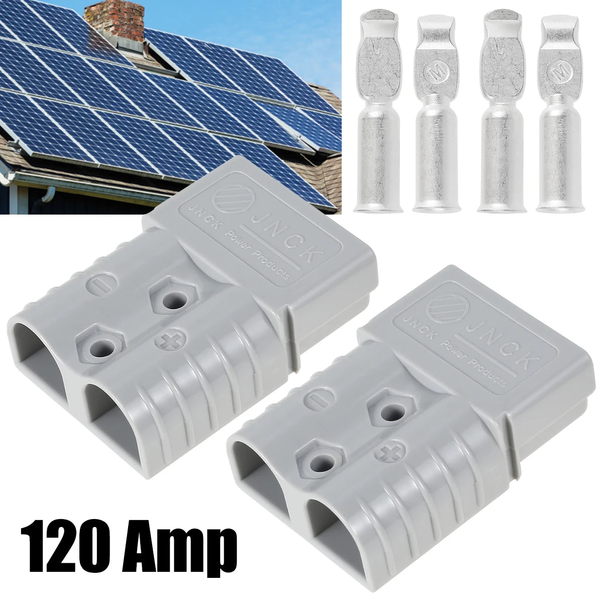 2Pcs 120 Amp Anderson Style Plug with 4 Terminals Anderson Power Plug Durable Premium Anderson Style Plug Connectors Battery
