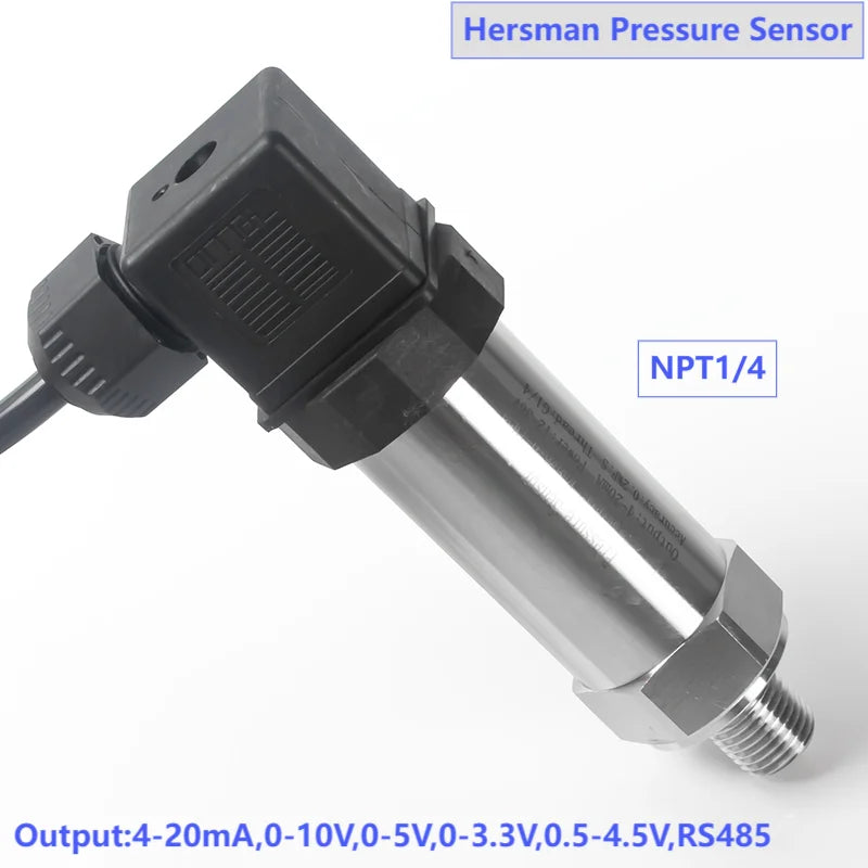 NPT1/4 Pressure Transmitter Sensor 0-100psi 1000Psi to 4-20mA 0-10V Pressure Transducer Hydraulic 0-10V 0.5-4.5V DC5V 24V Power