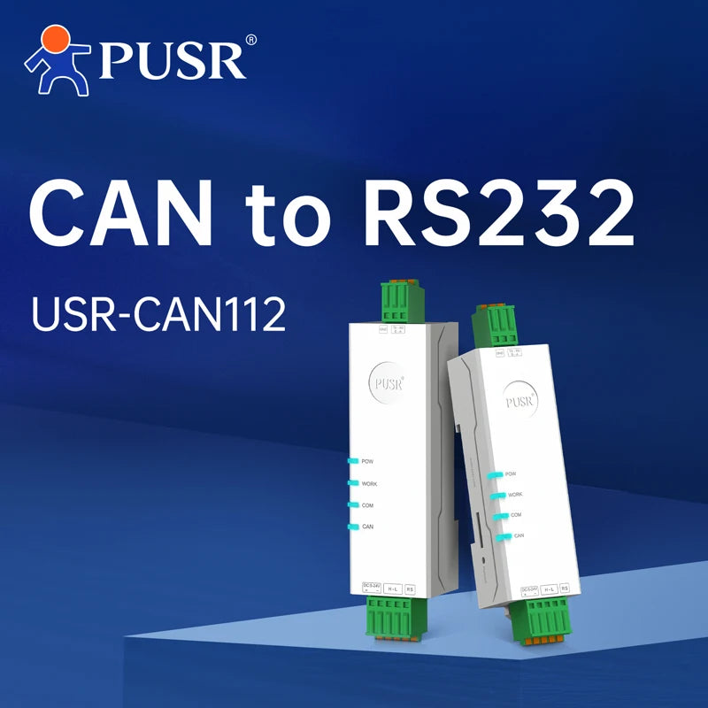 PUSR RS485 RS232 to CAN Bus Converter CAN to Ethernet  Bi-directional Communication Industrial CAN Gateway Modbus RTU USR-CAN114