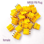 Amass 10 / 50Pair XT30 XT30U MR30 MR30PB Plug Male Female Bullet Connector Gold Plated Banana Plug for RC Drone Accessories