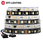 WS2805 Pixels LED Strip Light RGBCCT 5 in 1 Addressable LED Lights Dual Signal RGB WW CW 3000K-6500K DC12V 24V 1 IC to 3/6/7 LED
