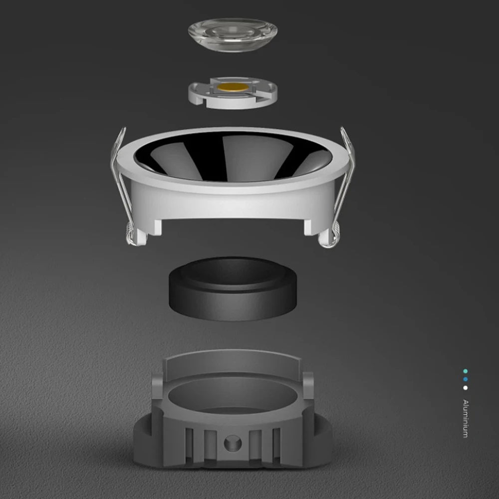 3CCT Tuya Bluetooth/Zigbee Matter Recessed Smart LED COB Spotlight Ultra Thin Anti-glare High CRI 95 Aluminum Ceiling Lamp