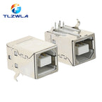 10Pcs Square USB Socket Usb B Type Female 90 Degree PCB Welding Parent Connector For Printer Data