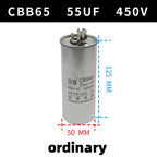 CBB65 450V Motor Capacitor Air Conditioner Compressor Start Capacitor 5uF 6uF 20uF 25uF 30uF 35uF 40uF 45uF 50uF 60uF 70uF