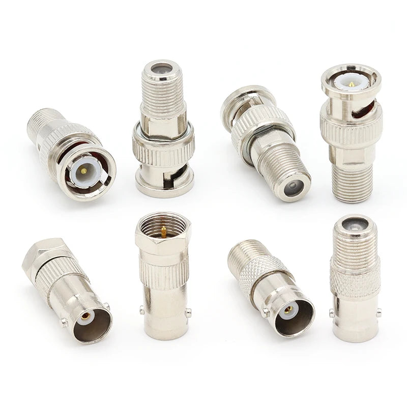 1pcs Adapter BNC To F TV Male Plug & Female Jack Straight Connector F To BNC RF Coaxial Connector Test Converter 50ohm KEBEIS