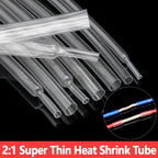 3-10M Super Thin Clear Heat Shrink Tube 2:1 1-20mm Flexible Transparent Earphone Sleeve Wire Wrap Sheath Insulation Protector