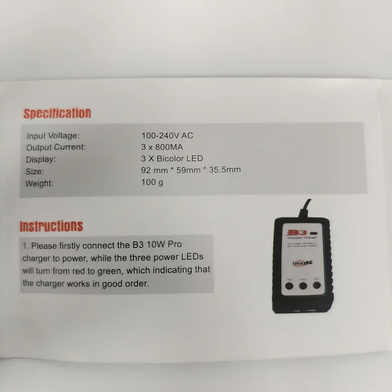 IMAX B3 PRO Lipo Battery Compact Balance Charger 7.4V/11.1V 2S 3S 110-240V Lipo Power Supply Charger EU Plug For RC Model Parts