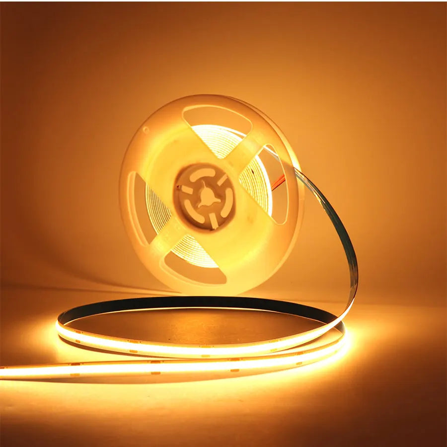 FOB COB LED Strip Lights 3mm 5mm 8mm 10mm 12V 24V Flexible Dimmable LED Tape Easy Install Cuttable 3000K 4000K 6000K LED Tape
