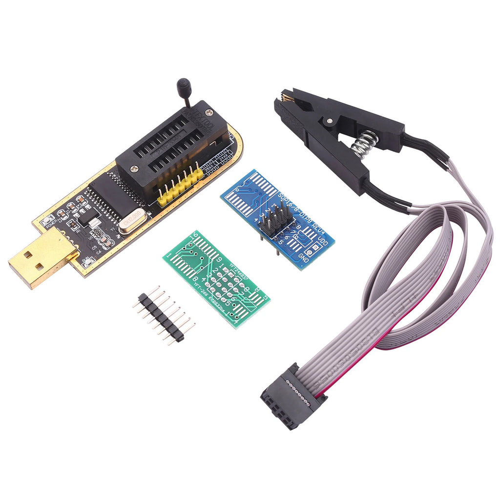 CH341A USB Programmer  BIOS Flasher Programmable Logic Circuits with SOP8 Flash Clip Suitable for 24/25 Series Chip