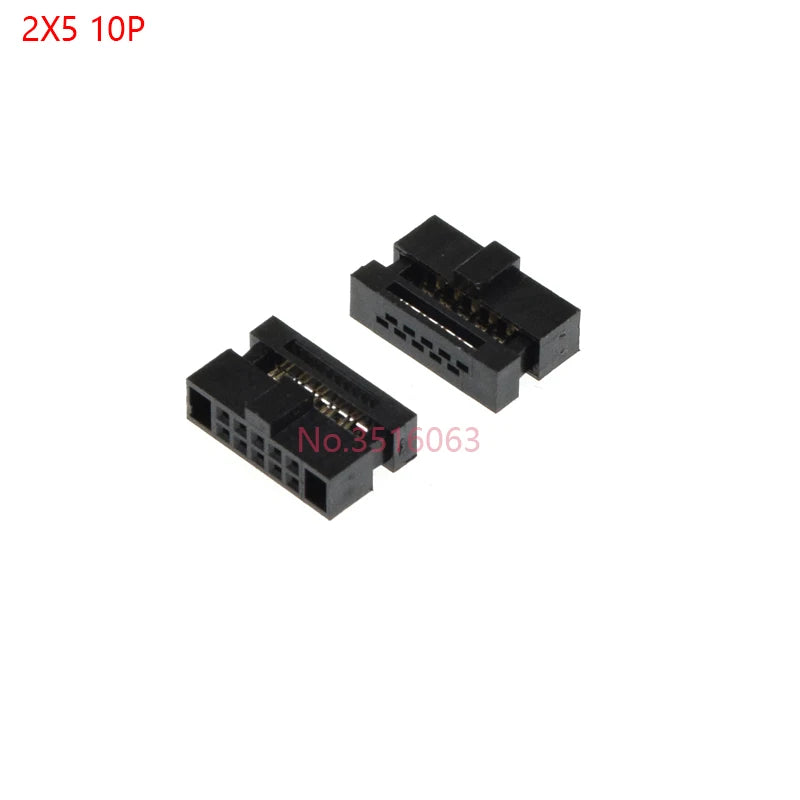 5/10pcs 1.27mm Pitch Fc-6/8/10/16/20/40 Pin Female Header Idc Socket Connector For 0.635mm Flat Ribbon Cable Wire 6p 10p 20p 40p