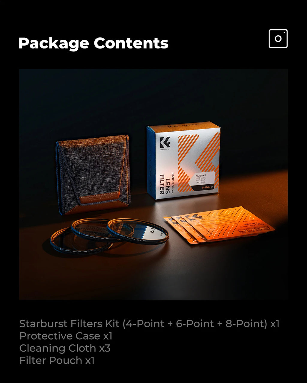 K&F CONCEPT Effects Filters Kaleidoscope Prism/Spiral Halo/Split Diopter/Motion Blur/4 6 8 Points Camera Lens Filter Photography