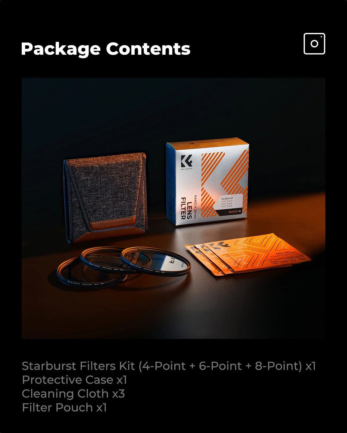 K&F CONCEPT Effects Filters Kaleidoscope Prism/Spiral Halo/Split Diopter/Motion Blur/4 6 8 Points Camera Lens Filter Photography