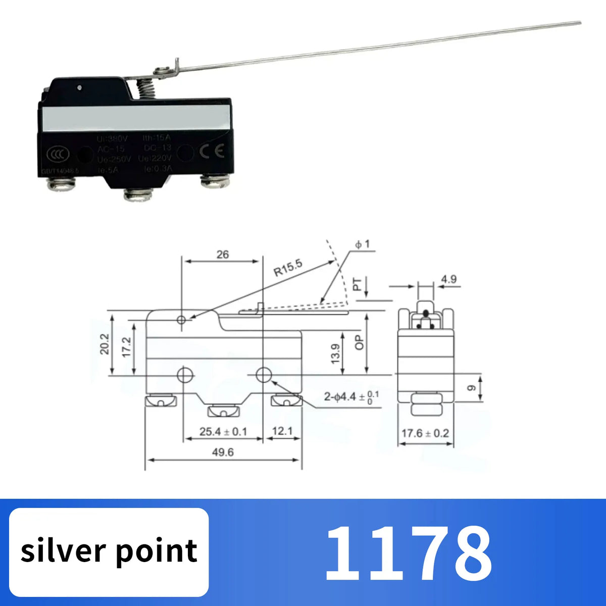10Pcs SPDT NO+NC Hinge Roller Lever Microswitch Action Switch