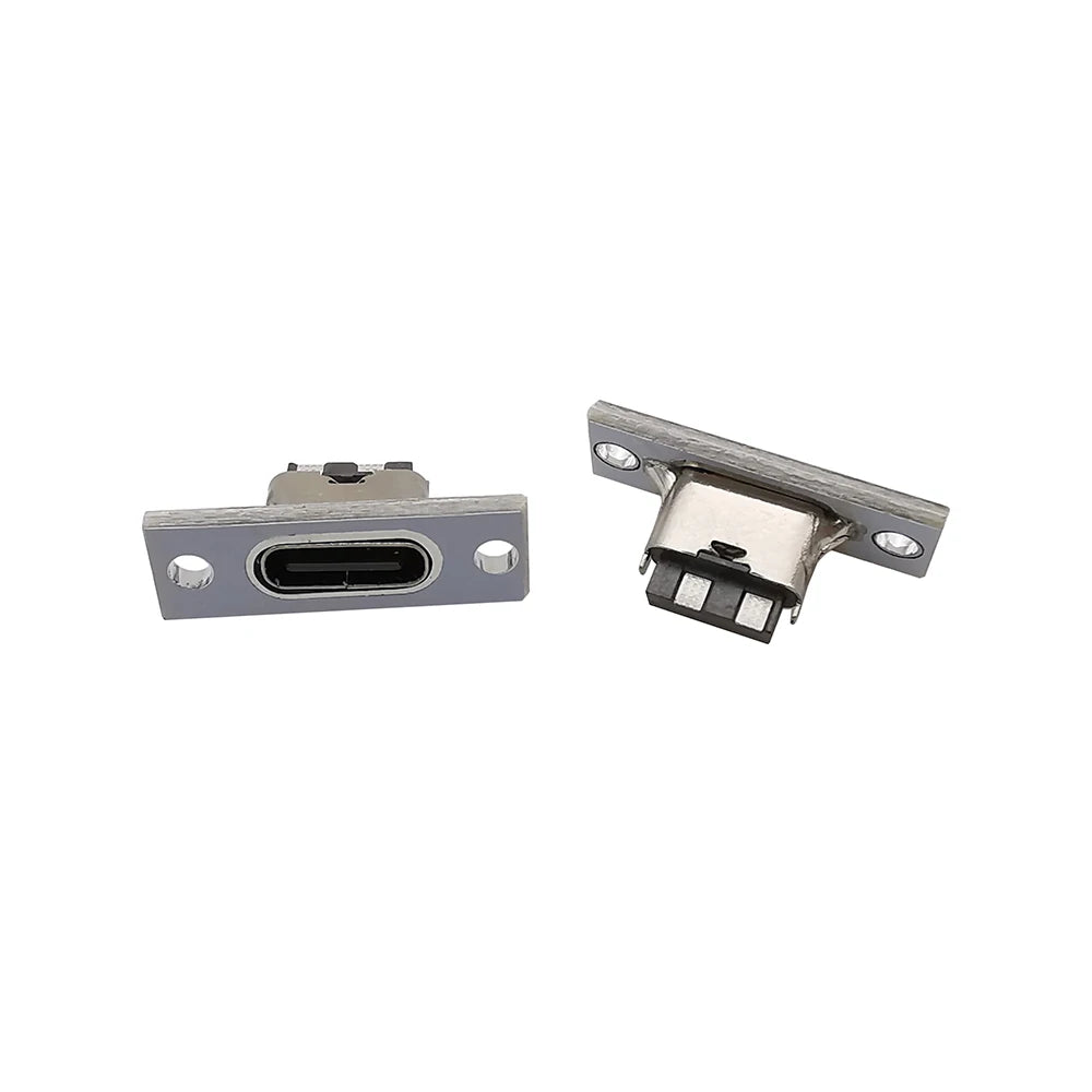 1/2/3/5/6/10Pcs Type-C USB Jack Socket With Fixing Plate 2Pin 4Pin 6Pin Type C Female Welding Connector Charging Port