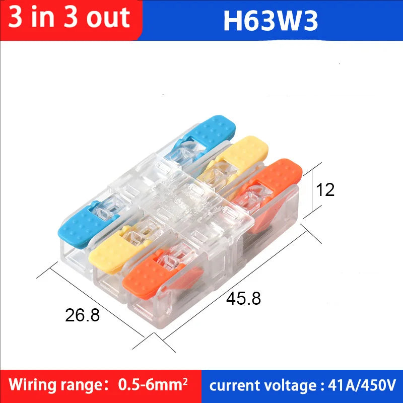 Fast Wiring Wire Connectors Splitter Terminal Blocks Quick Plug-in Connector Conductor Cable Junction Box
