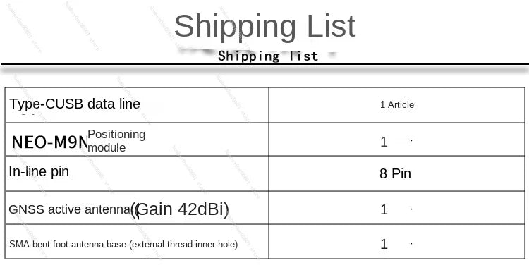 NEO M9N GNSS Module, High Accuracy GPS Beidou Receiver with Standard Meter Level Precision for Drone