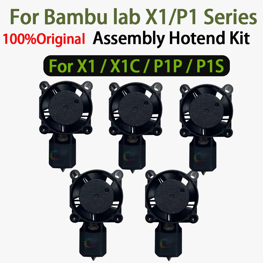 Original Hotend For Bambu Lab X1 X1C P1P P1S Hard Steel Nozzles Bamboo Hotend Thermistor For bambu lab cooling fan P1s X1c Hoend
