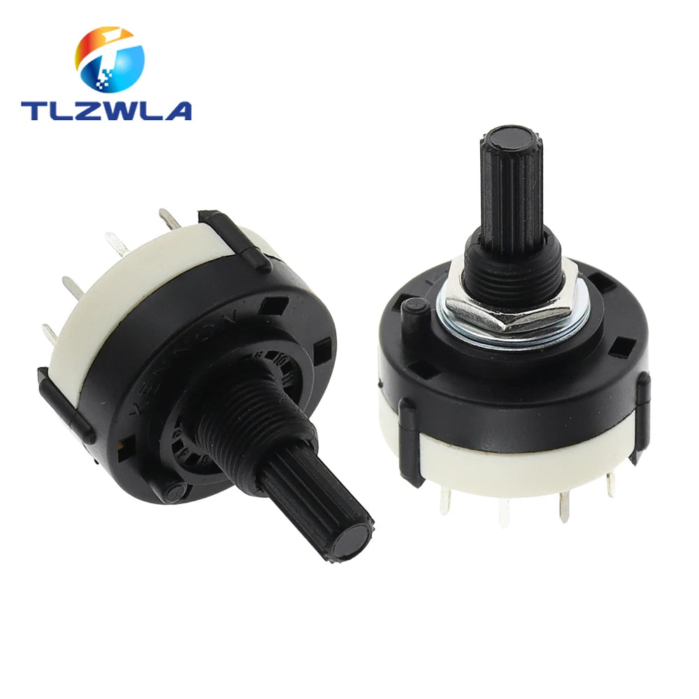 1PCS RS26 Plastic 4 Pole 3 Position Rotary Band Switch 2 Pole6 Position  1 Pole12 Position Handle Length 21MM Axis Band Switch