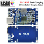 Type-C USB 2S 3S 4S BMS 4.5V-15V 18W 2A Lithium Battery Charging Module Support QC Fast Charge With Temperature Protection
