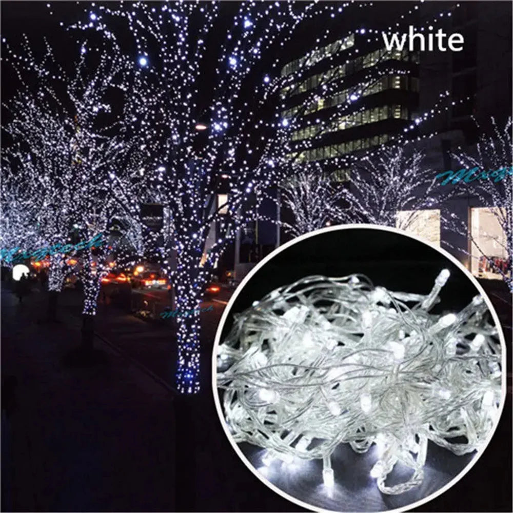 Holiday Outdoor 100 LED String Lights 10M 220V 110V Christmas Xmas Wedding Party Decorations Garland Lighting Christmas light