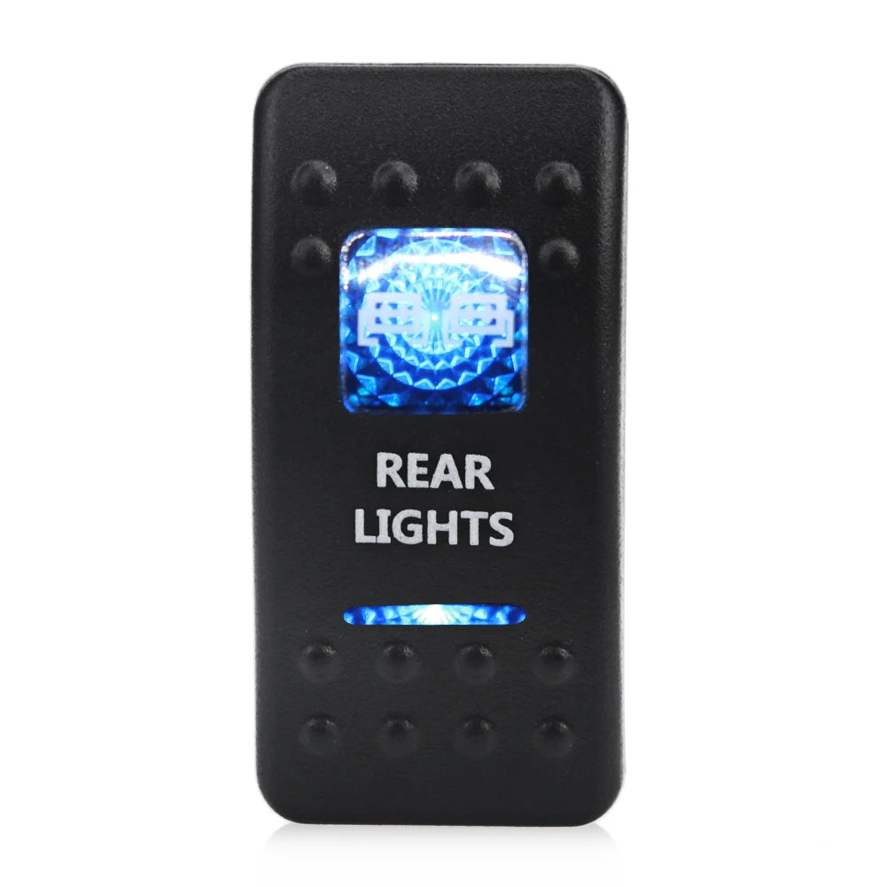 12V 24V Car Boat Rocker Toggle Switch Waterproof ON/OFF 5 Pin Latching Marine Push Button led light bar rear light reverse light