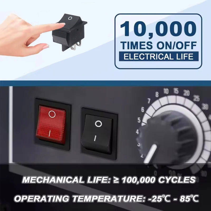 【5-1PCS】Rocker Switch DPST 40A 12V DC 4 Pin 2 Position Switch ON Off Toggle Switch 30A 250V AC 120V T125 KCD2 KCD4 Rocker Swit
