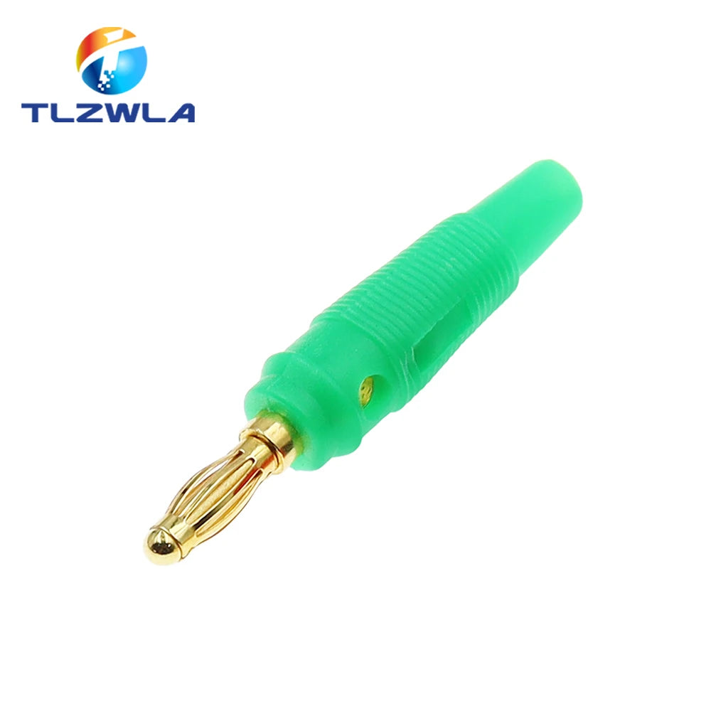 5PCS New 4mm Plugs pure copper Gold Plated Musical Speaker Cable Wire Pin Banana Plug Connectors
