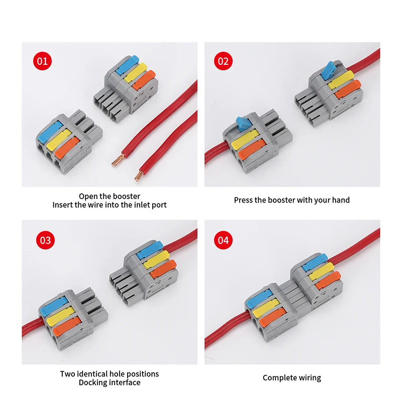 10PCS Docking Mini Quick Wire Connector Universal Compact Electrical Wiring Connectors Push-in Butt Conductor Terminal Block