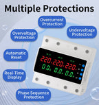 GTRIC Over Under Voltage Protection Device Three-Phase 380V AC Undervoltage Protection 63A Current and Voltage Protection Relay