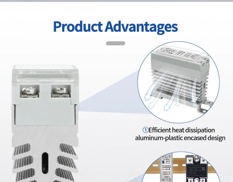 LCTC Solid State Relay DIN Installation DC-AC AC-AC DC-DC Single-Phase Relay With Radiator 10a15a25a40a SSR