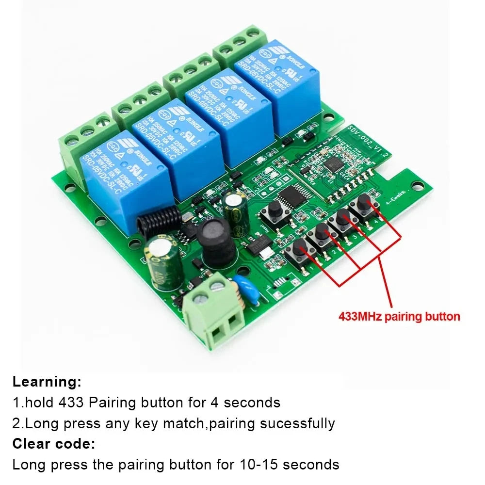 1/2/4CH EWeLink WIFI Smart Switch 7-32V 85-250V 220V Wireless Remote Control Relay Module For Garage Door Access Alexa Google