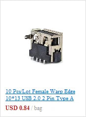 50pcs/lot 5Pin Micro-B SMD Micro USB Connector Female Port Jack Tail Sockect Plug For Android phone data connector