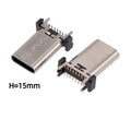 5pcs Type C 16 Pin Female Socket Connector Vertical SMT 180° PBC Plug-in Board USB Type-C 16P Plug Power Socket Connector