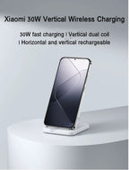 Xiaomi 30W Wireless Charger Vertical Fast Charging for Xiaomi Mi 14/13/12/11 Series for Redmi K70/K60 Series for IPhone Series