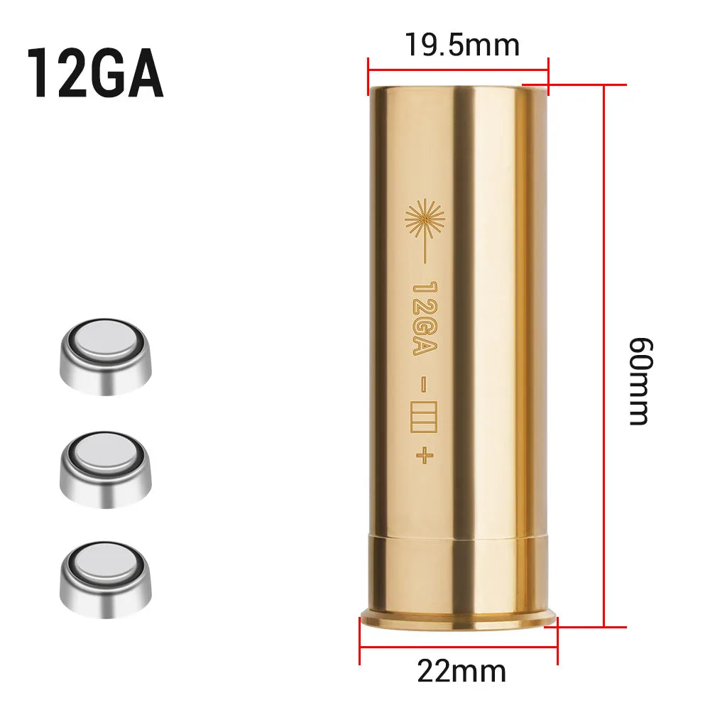 Red Dot Laser Brass Boresighter CAL .223/5.56/9mm/308/7.62/.45/30-06 Cartridge Boresight for Rifle Scope Hunting Gun Accessories