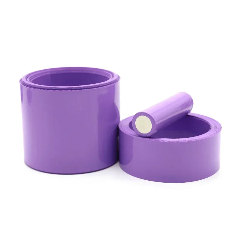 23mm~130mm Purple PVC Heat Shrink Tube Pack 18650 Lipo Battery 1M~20M Insulated Film Wrap Lithium Case Protection Cable Sleeve
