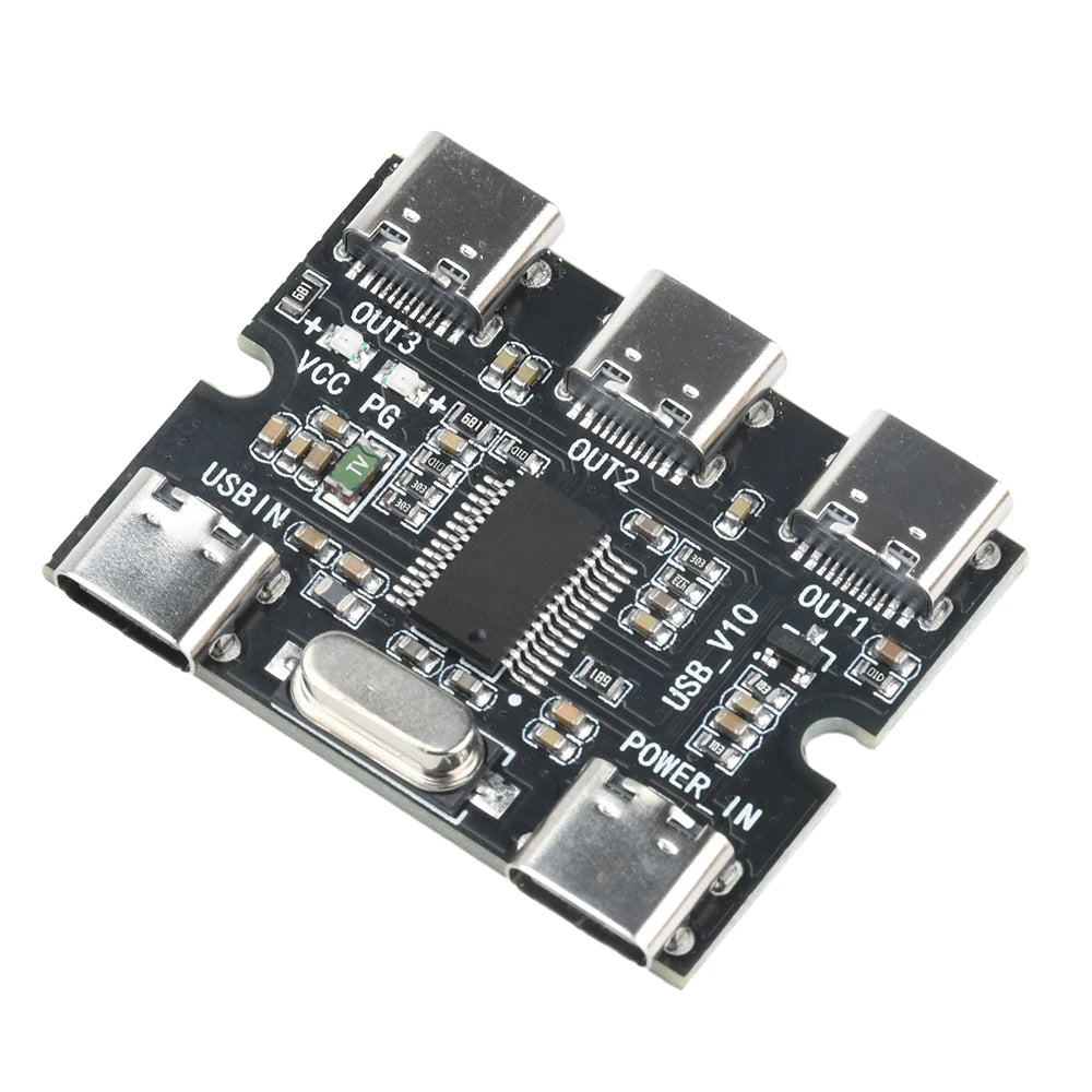 DC5V USB Expansion Board Hub 1 In 3 Out Hub Expansion Module With Power Interface Type C ﻿