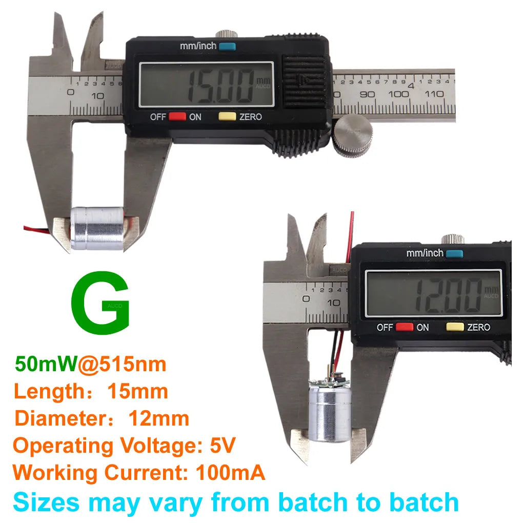 AUCD Φ12 50mW Green Laser Dot Module Diode & DPSS Driver Board For Xmas Courtyard Decor Lawn Light Projector Stage Lights Parts