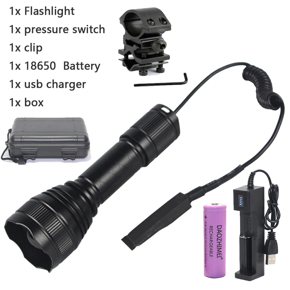200 Yard T21 IR Flashlight Zoomable Focus 10 Watt 850nm-940nm LED Infrared Radiation Lamp Night Vision Torch Hunting Lantern