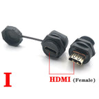 New D Type Chassis Connector USB Micro Type C HDMI-compatible Female to Female Converter Panel Mount DIY Jack with Dust Cover