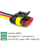 5/20/100 Sets 1/2/3/4/5/6 Pin Way Waterproof Electrical Wire Connector Plug 1.5mm Terminals 2Pin HID Plug Auto Xenon Lamp Plug