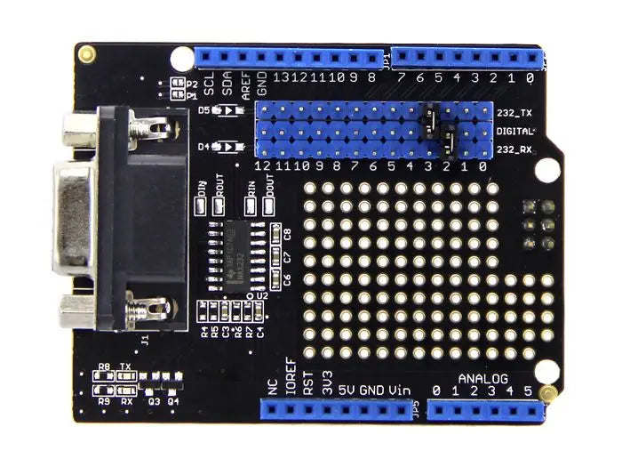 seeed RS232 MAX3232 Shield MAX3232 RS232 to TTL Serial Port Converter Module Female DB9 Connector MAX232 Flashing Board