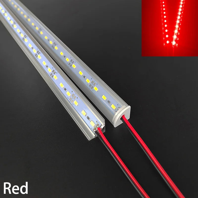 20 Inch 36 LEDs Red Green Blue LED Light Bar DC12V U/V-Shaped Flat Aluminum Channel Rigid Strip for Indoor Lighting