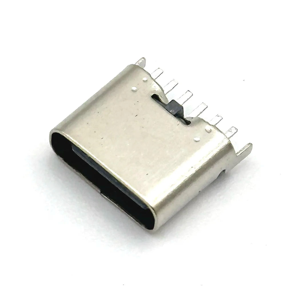 6Pin USB C Female Connector Panel Mount Jack TYPE-C Charging Port of Solder Wire Type Socket With PD Fast Charging Vertical 6.8H