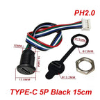 1/5PC 2/4/5Pin USB Type C Connector Type-C Female Socket With PH2.0 Terminal Nut Locking Plate Waterproof Fast Charging JackPort