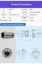 GX20 Flange Butting Type Aviation Plug &Socket 2/3/4/5/6/7/8/9/10/12 Pin Male&Femal Connectors Coppe