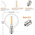 G40 LED String Light Replacement Bulbs E12 220V 110V Globe Light Bulb Warm White 2200K 10W Equivalent Indoor Outdoor Decor